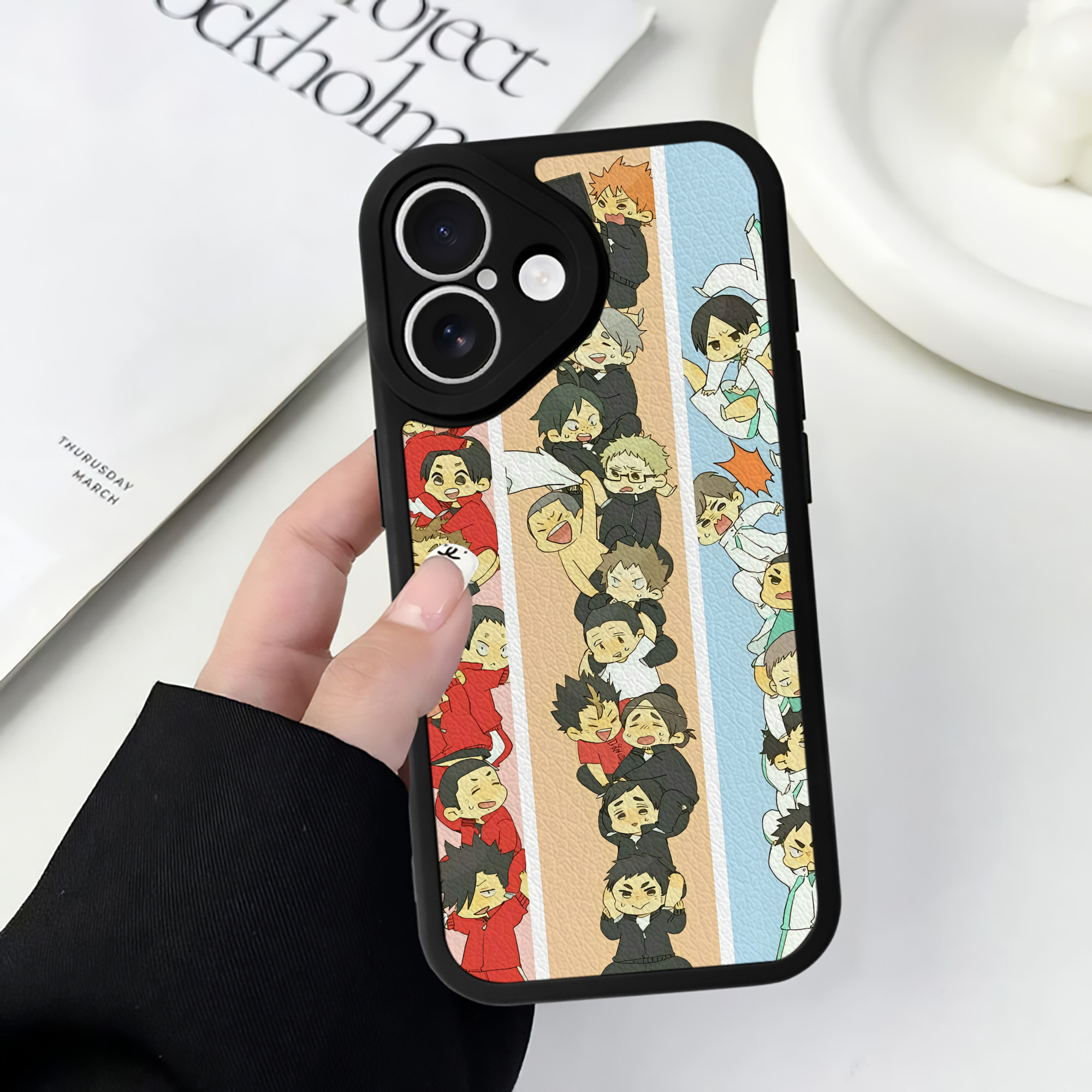 （画像用） ハイキュー!! Haikyu!! 【iPhone 16シリーズ対応】シリコンスマホケース（レザー調） 材質：シリコン